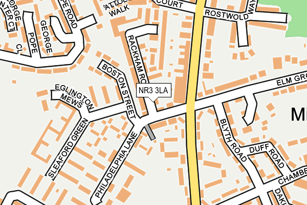 NR3 3LA map - OS OpenMap – Local (Ordnance Survey)