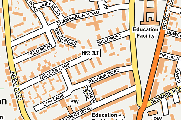 NR3 3LT map - OS OpenMap – Local (Ordnance Survey)