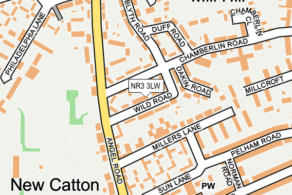 NR3 3LW map - OS OpenMap – Local (Ordnance Survey)