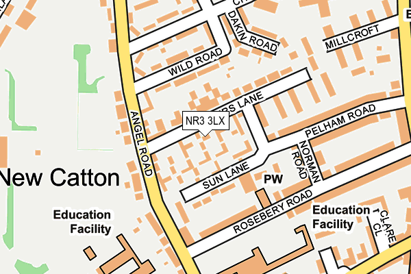 NR3 3LX map - OS OpenMap – Local (Ordnance Survey)