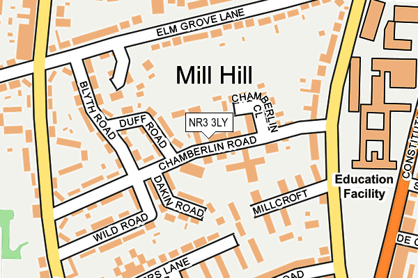 NR3 3LY map - OS OpenMap – Local (Ordnance Survey)