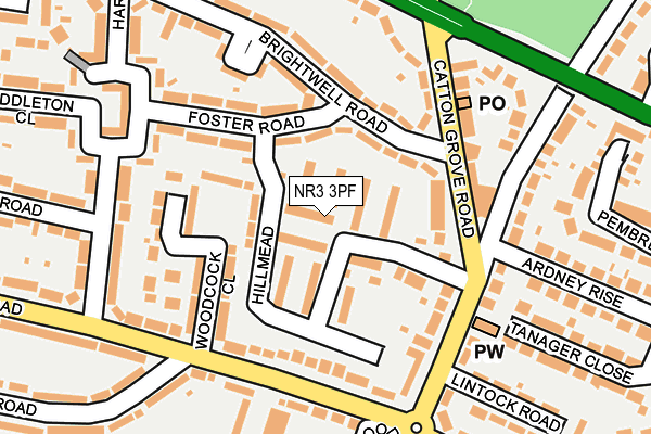 NR3 3PF map - OS OpenMap – Local (Ordnance Survey)