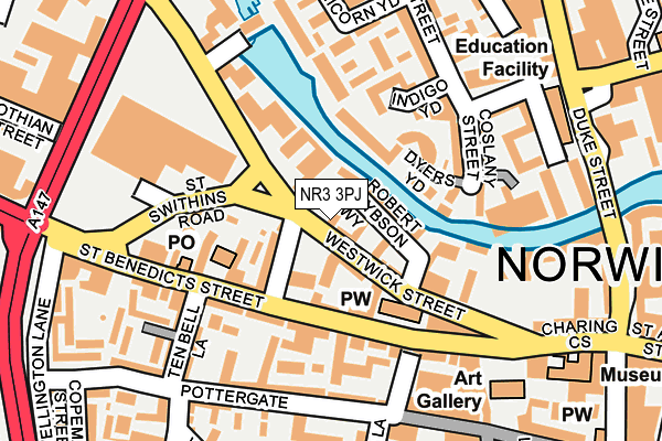 NR3 3PJ map - OS OpenMap – Local (Ordnance Survey)