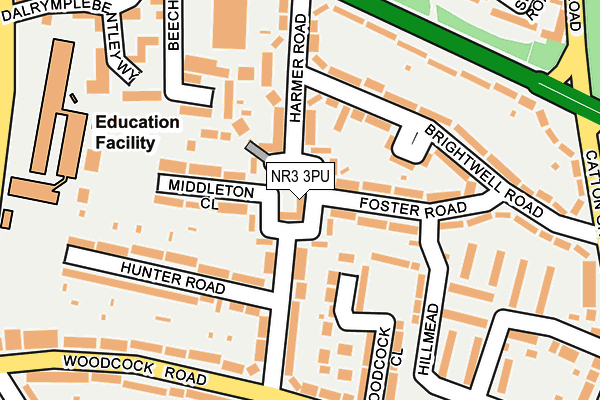 NR3 3PU map - OS OpenMap – Local (Ordnance Survey)