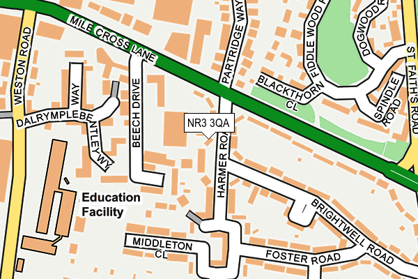 NR3 3QA map - OS OpenMap – Local (Ordnance Survey)