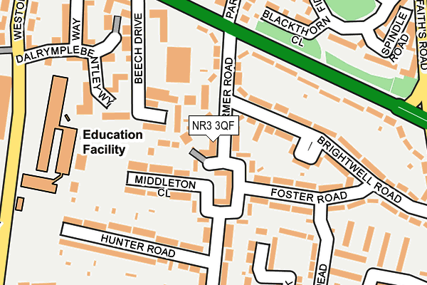 NR3 3QF map - OS OpenMap – Local (Ordnance Survey)