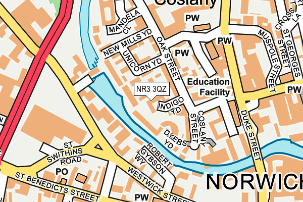 NR3 3QZ map - OS OpenMap – Local (Ordnance Survey)