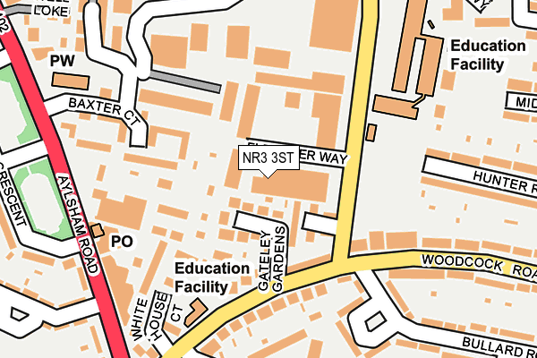 NR3 3ST map - OS OpenMap – Local (Ordnance Survey)