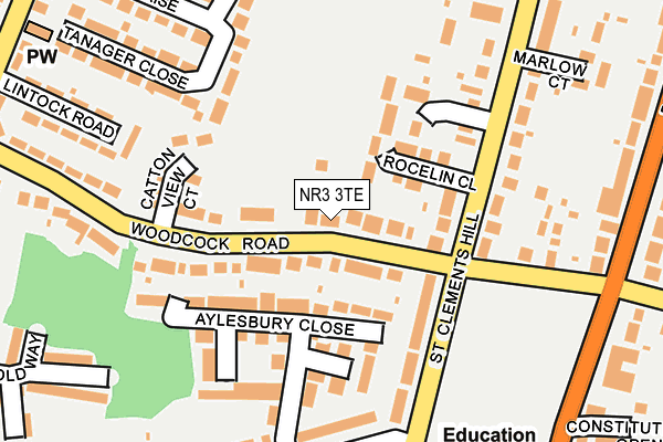 NR3 3TE map - OS OpenMap – Local (Ordnance Survey)