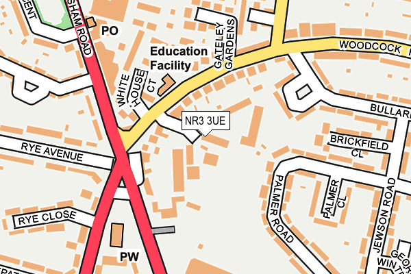 NR3 3UE map - OS OpenMap – Local (Ordnance Survey)