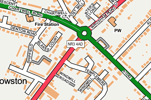 NR3 4AD map - OS OpenMap – Local (Ordnance Survey)