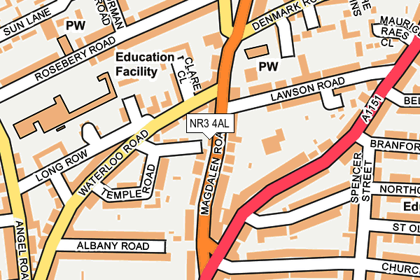 NR3 4AL map - OS OpenMap – Local (Ordnance Survey)