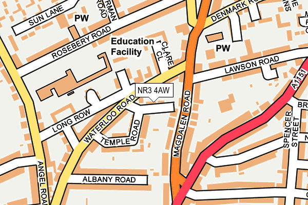 NR3 4AW map - OS OpenMap – Local (Ordnance Survey)