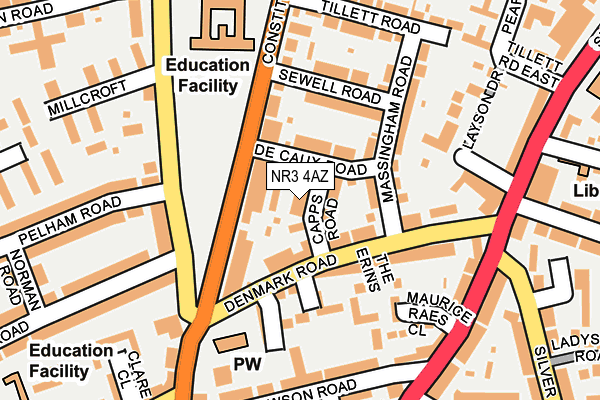 NR3 4AZ map - OS OpenMap – Local (Ordnance Survey)