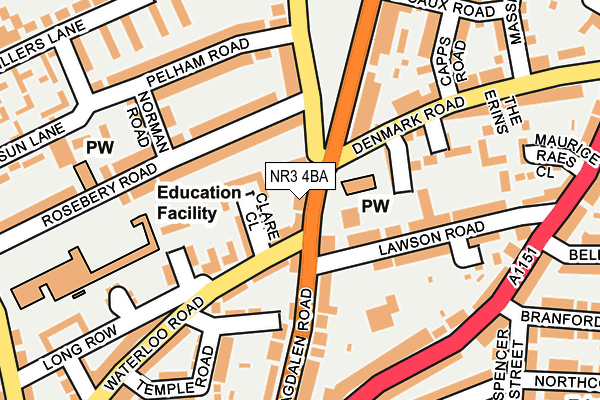 NR3 4BA map - OS OpenMap – Local (Ordnance Survey)