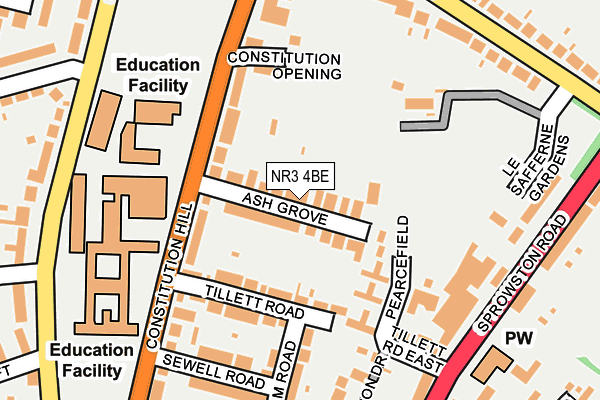 NR3 4BE map - OS OpenMap – Local (Ordnance Survey)