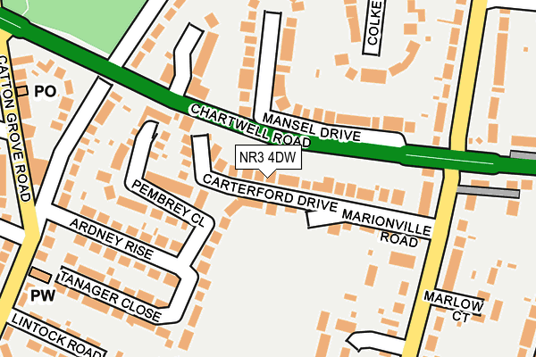 NR3 4DW map - OS OpenMap – Local (Ordnance Survey)