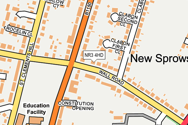 NR3 4HD map - OS OpenMap – Local (Ordnance Survey)