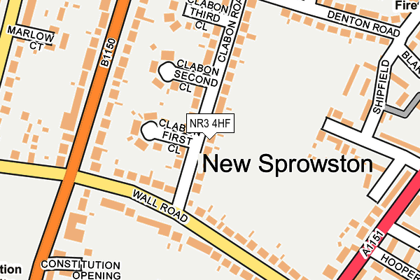 NR3 4HF map - OS OpenMap – Local (Ordnance Survey)