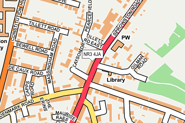 NR3 4JA map - OS OpenMap – Local (Ordnance Survey)