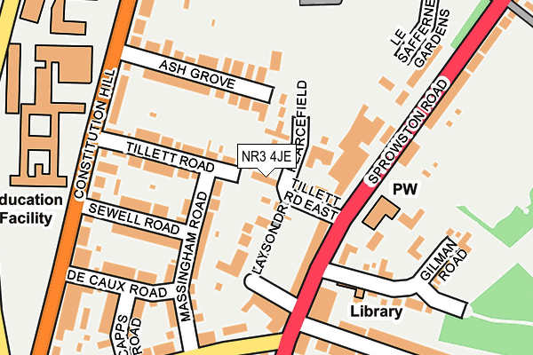 NR3 4JE map - OS OpenMap – Local (Ordnance Survey)
