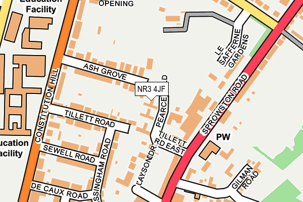 NR3 4JF map - OS OpenMap – Local (Ordnance Survey)