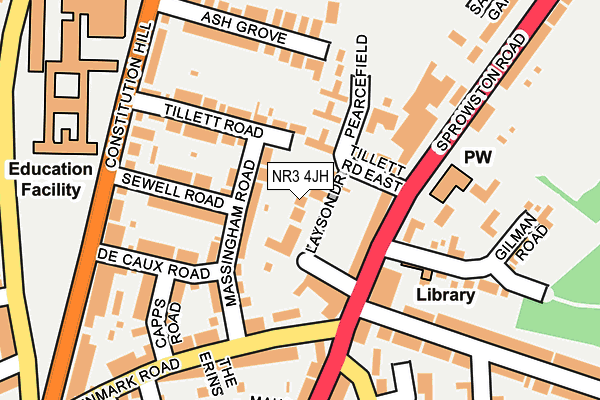 NR3 4JH map - OS OpenMap – Local (Ordnance Survey)