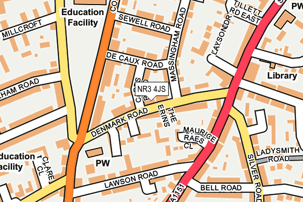 NR3 4JS map - OS OpenMap – Local (Ordnance Survey)