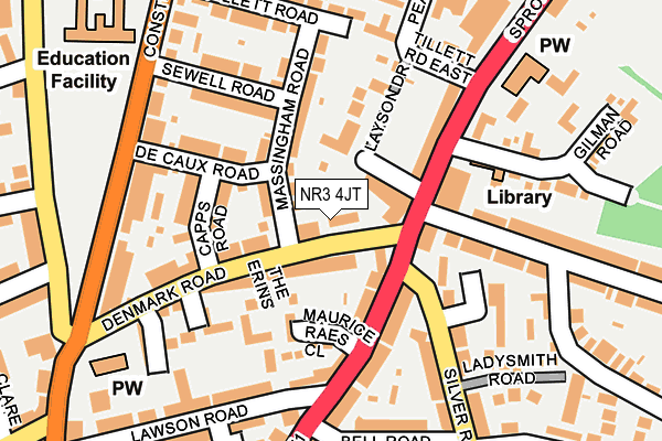 NR3 4JT map - OS OpenMap – Local (Ordnance Survey)