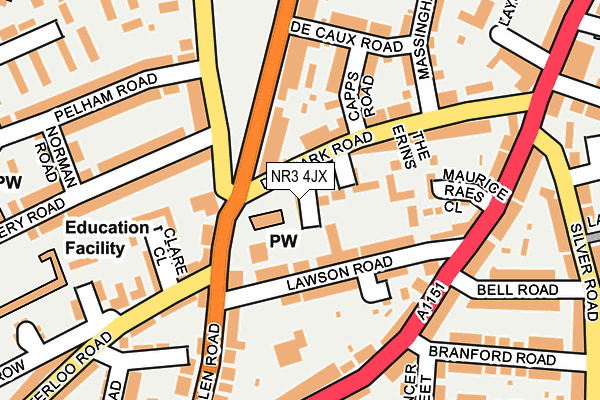 NR3 4JX map - OS OpenMap – Local (Ordnance Survey)