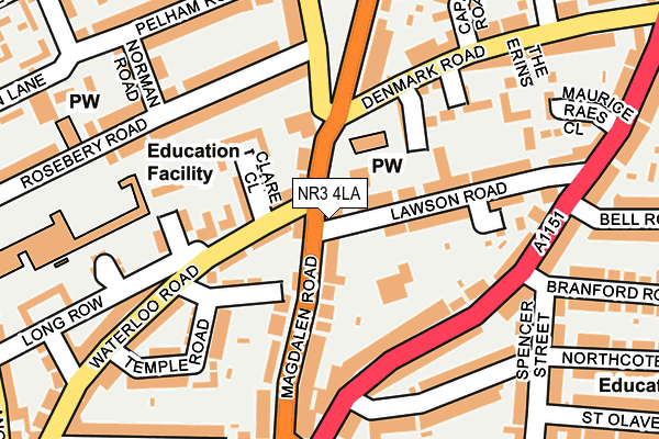 NR3 4LA map - OS OpenMap – Local (Ordnance Survey)