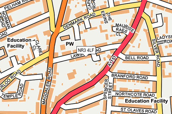 NR3 4LF map - OS OpenMap – Local (Ordnance Survey)