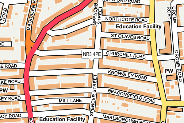 NR3 4PE map - OS OpenMap – Local (Ordnance Survey)