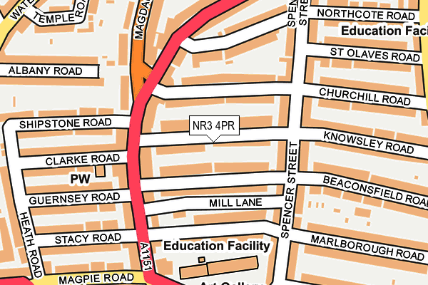 NR3 4PR map - OS OpenMap – Local (Ordnance Survey)