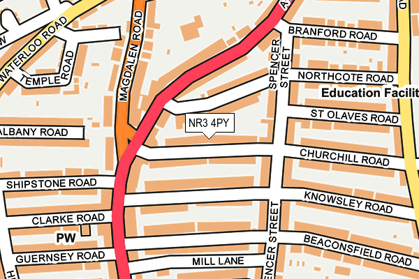 NR3 4PY map - OS OpenMap – Local (Ordnance Survey)