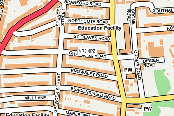 NR3 4PZ map - OS OpenMap – Local (Ordnance Survey)