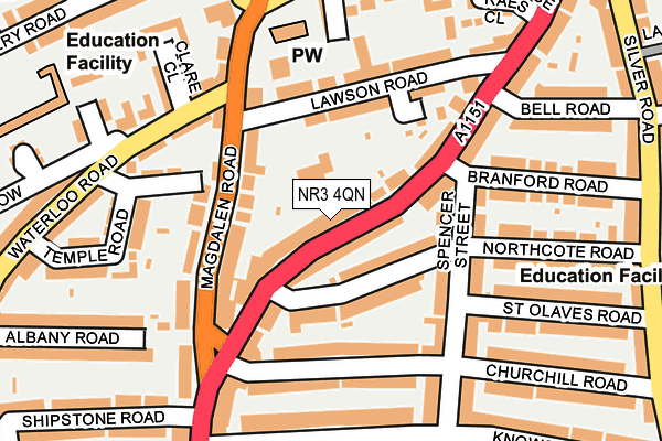 NR3 4QN map - OS OpenMap – Local (Ordnance Survey)