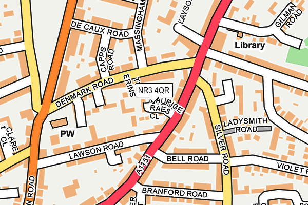 NR3 4QR map - OS OpenMap – Local (Ordnance Survey)