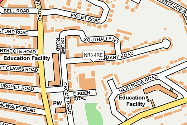 NR3 4RE map - OS OpenMap – Local (Ordnance Survey)