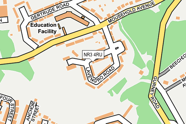 NR3 4RU map - OS OpenMap – Local (Ordnance Survey)