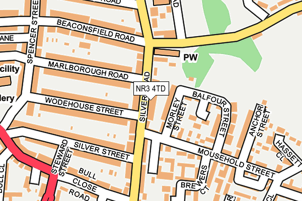 NR3 4TD map - OS OpenMap – Local (Ordnance Survey)