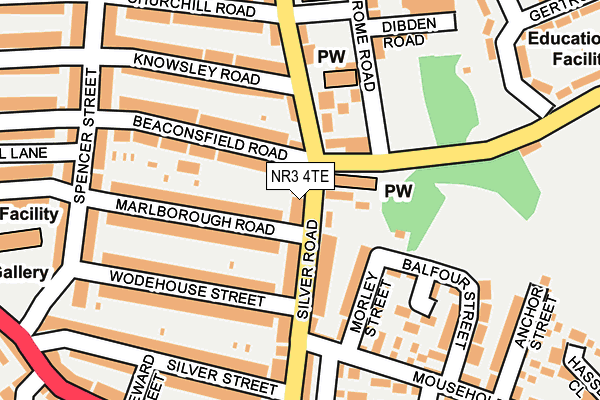 NR3 4TE map - OS OpenMap – Local (Ordnance Survey)