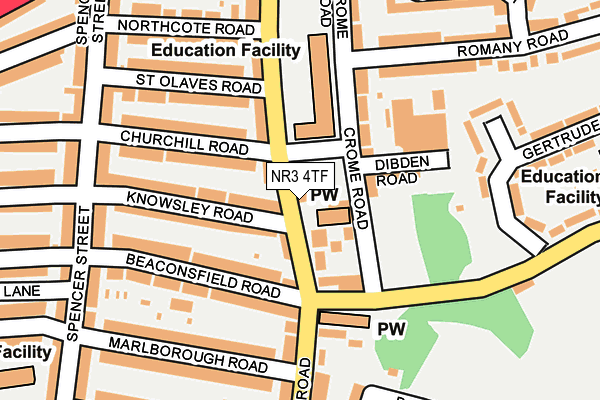 NR3 4TF map - OS OpenMap – Local (Ordnance Survey)