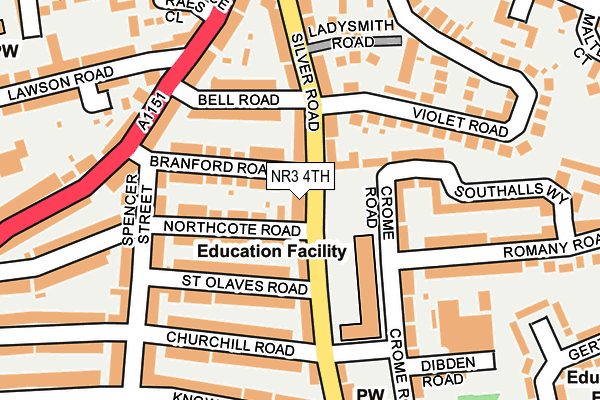 NR3 4TH map - OS OpenMap – Local (Ordnance Survey)