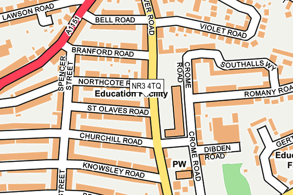 NR3 4TQ map - OS OpenMap – Local (Ordnance Survey)