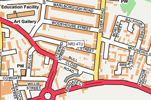 NR3 4TU map - OS OpenMap – Local (Ordnance Survey)