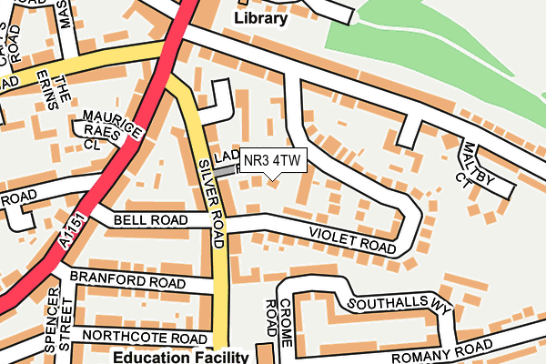 NR3 4TW map - OS OpenMap – Local (Ordnance Survey)