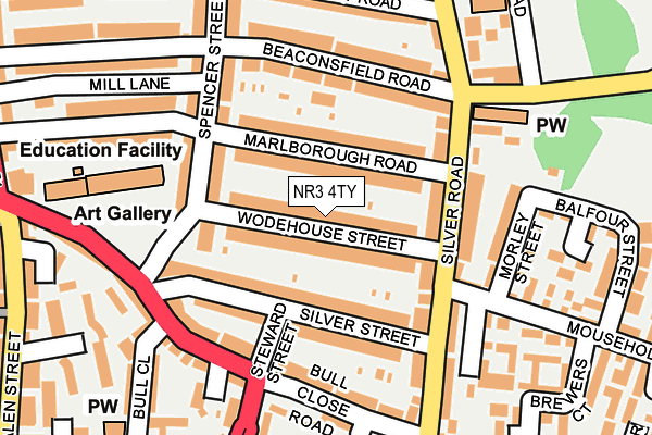 NR3 4TY map - OS OpenMap – Local (Ordnance Survey)