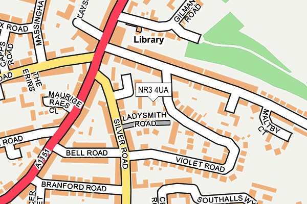 NR3 4UA map - OS OpenMap – Local (Ordnance Survey)