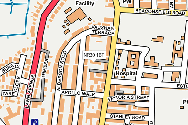 NR30 1BT map - OS OpenMap – Local (Ordnance Survey)